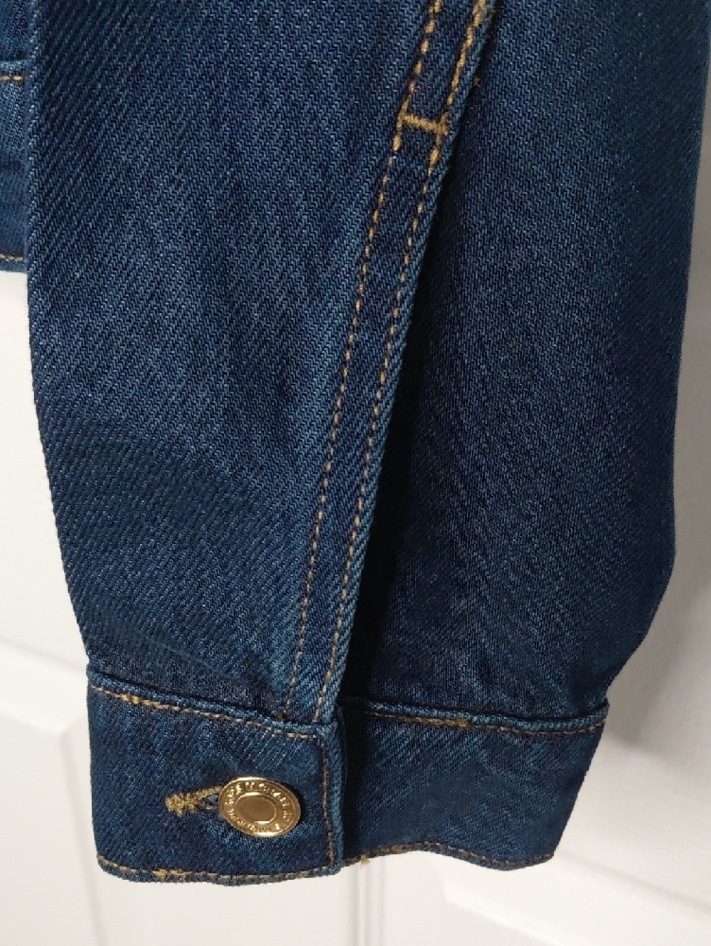 Michael Kors Indigo Denim Jacket with Gold Buttons - Picture 3 of 7
